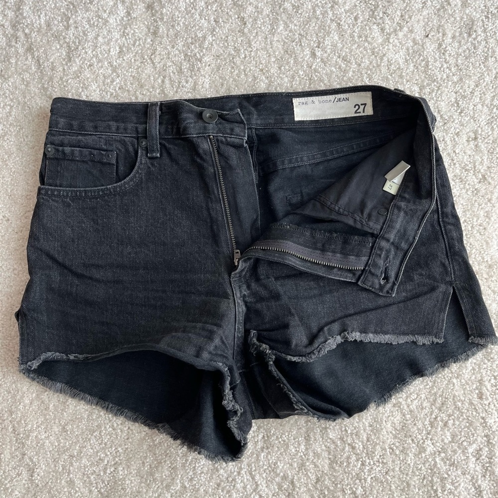 Rag and Bone. Black denim shorts. Size 27.